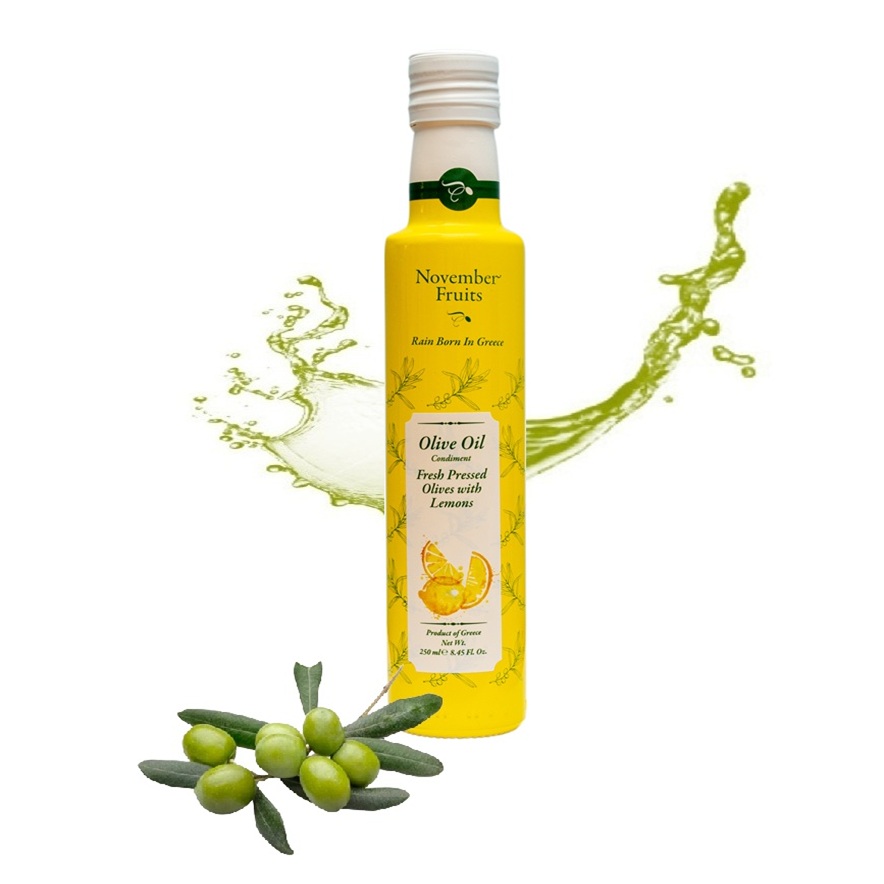 Grecka oliwa z oliwek Extra Virgin November Fruits 250ml tłoczona z cytrynami