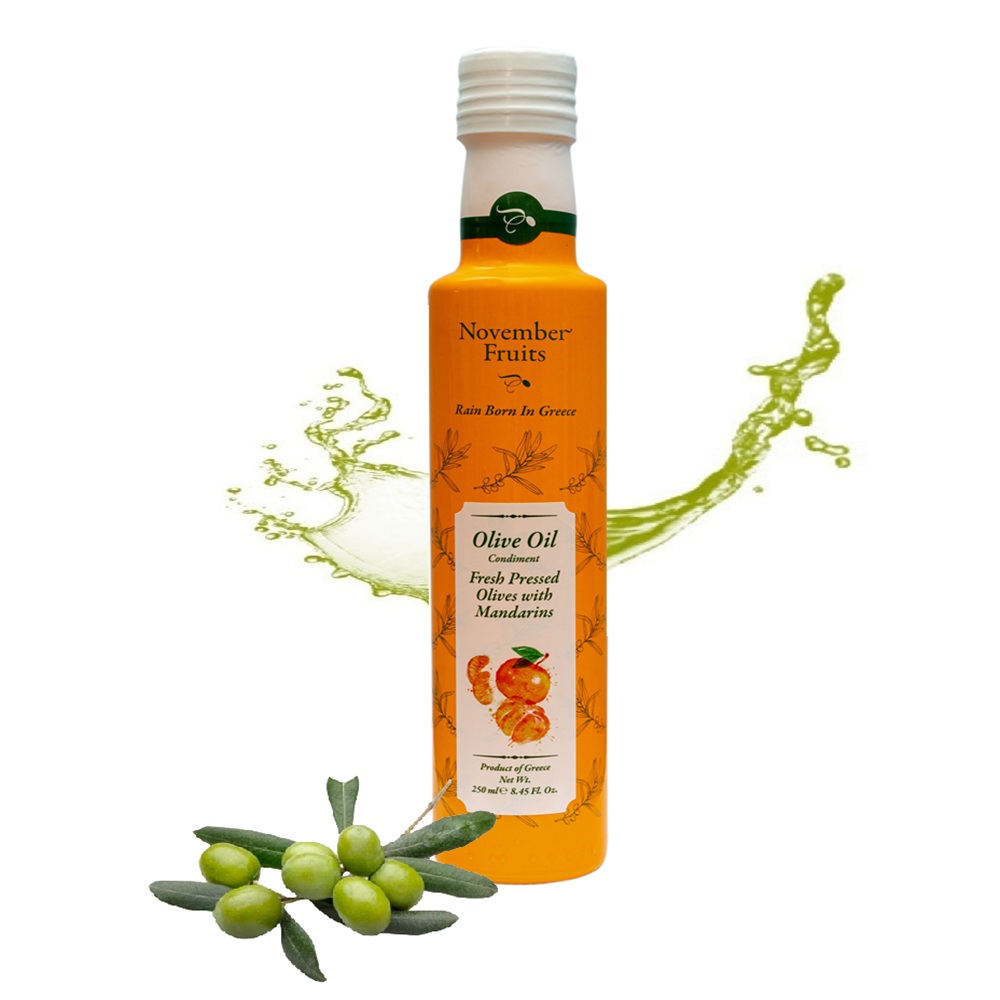 Grecka oliwa z oliwek Extra Virgin November Fruits 250ml tłoczona z mandarynkami